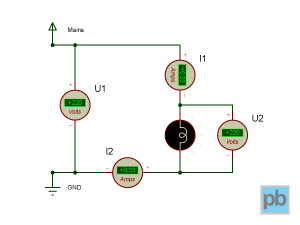 Circuit with a lightbulb